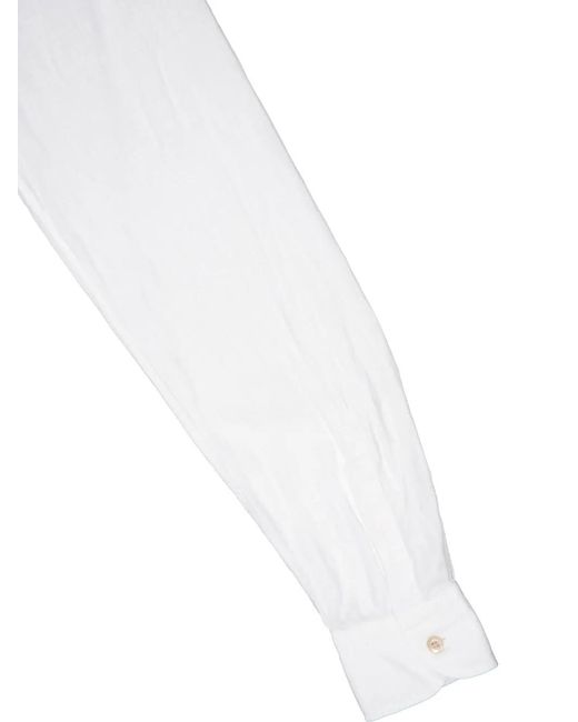 Boglioli White Long-Sleeve Linen Shirt for men