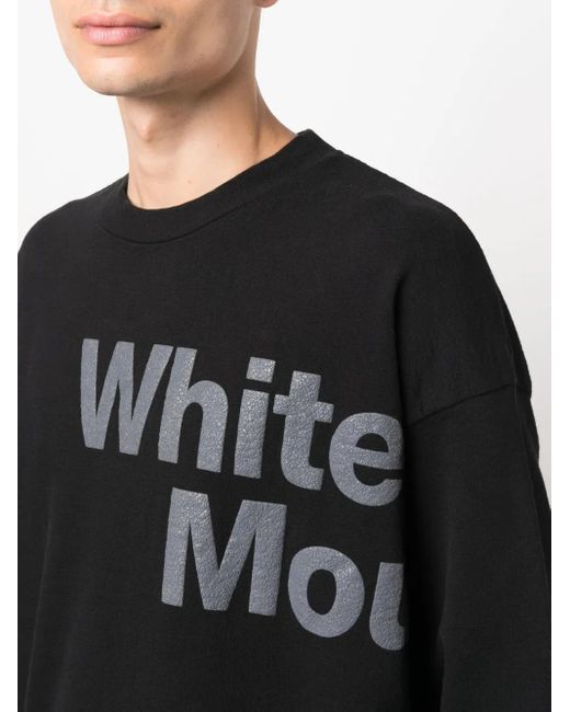 White Mountaineering Black Logo-Print Draped-Strap Sweatshirt for men