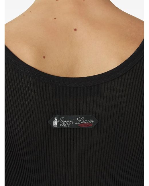 Lanvin Black Ribbed Tank Top for men
