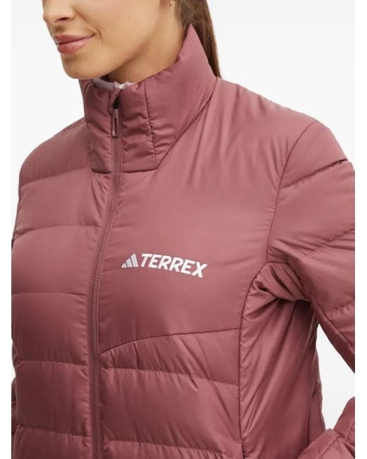 Adidas Red Terrex High-Neck Quilted Jacket