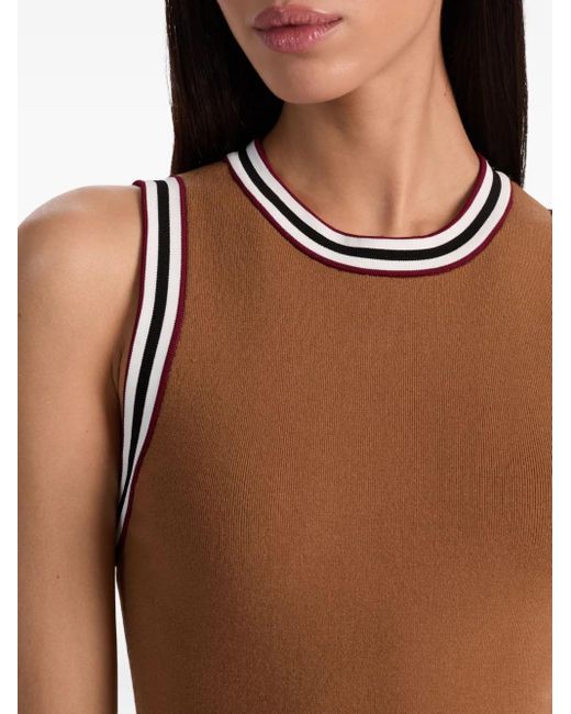 Alice + Olivia Amity ストライプディテール トップ Brown