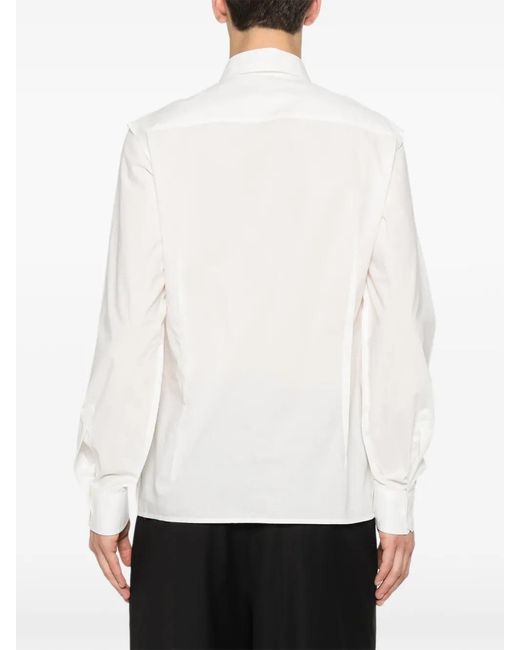 MM6 by Maison Margiela White Raw-Edge Layered-Detail Shirt for men