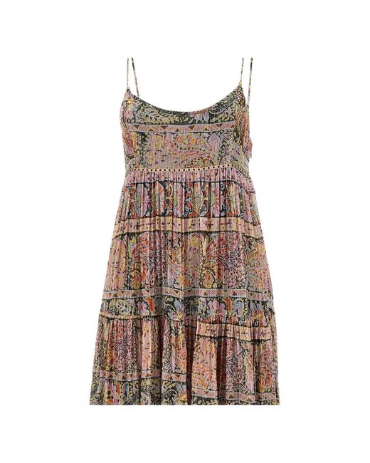 Rixo White Kamilah Paisley-Print Tiered Dress