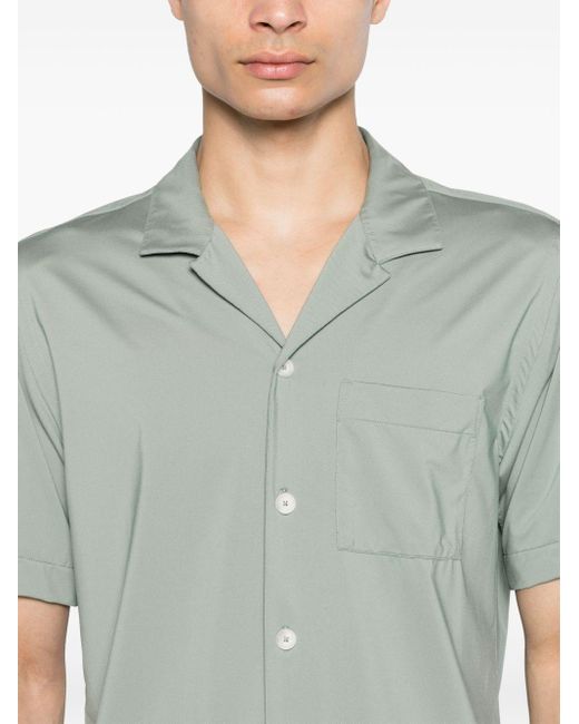 Camicia con collo ampio di Xacus in Green da Uomo