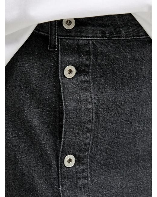 Karl Lagerfeld Black Button-Front Denim Skirt