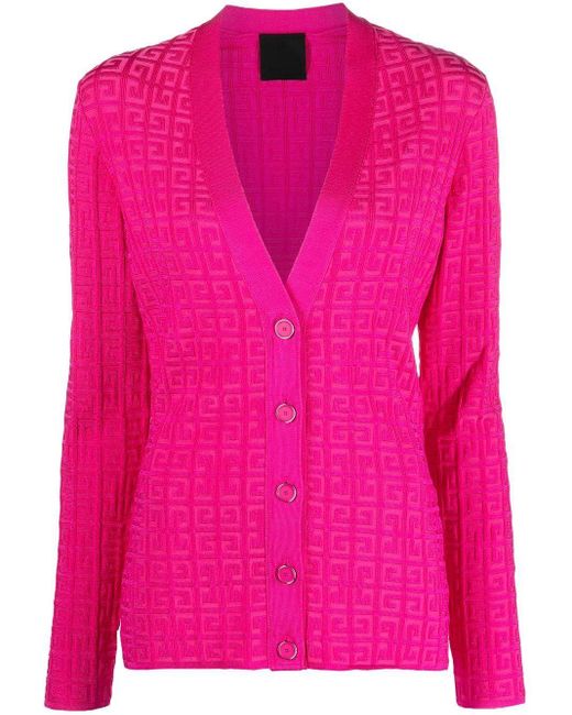 Givenchy Pink 4g Jacquard Cardigan