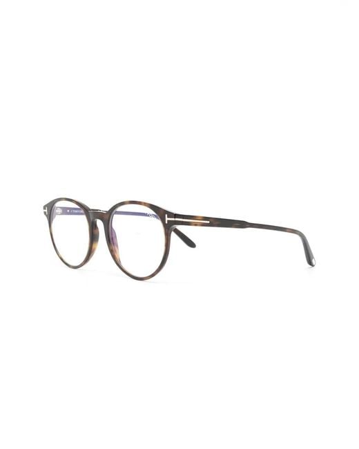 Tom Ford Brown Round-Frame Optical Glasses