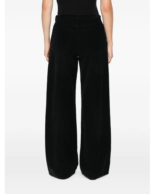 The Row Black Eglitta Corduroy-Effect Trousers