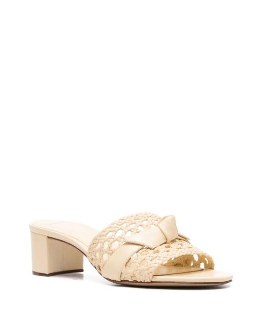Alexandre Birman Natural 45Mm Clarita Basketry Block Mules