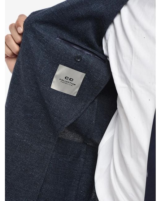 Corneliani Blue Single-Breasted Patch-Pocket Blazer for men