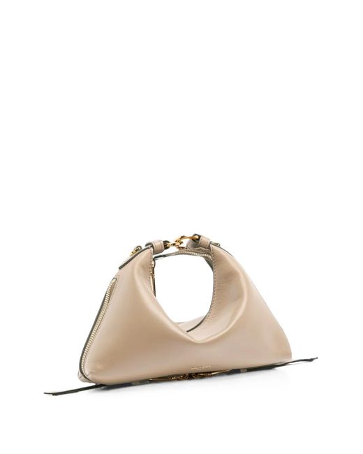 Lancel Natural Origami Leather Small Shoulder Bag