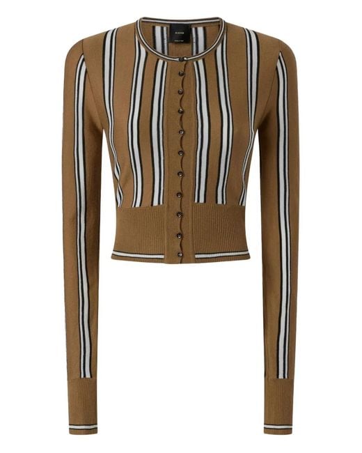 Pinko Black Striped Button Cardigan