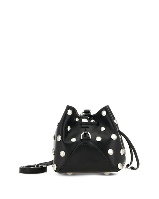 Hogan Black Stud-Embellished Bucket Bag