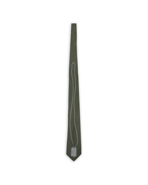 Kapital White Dog-Tag Tie for men
