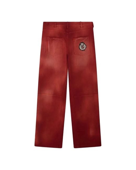 424 Red Pantalon Academy À Design Patchwork for men