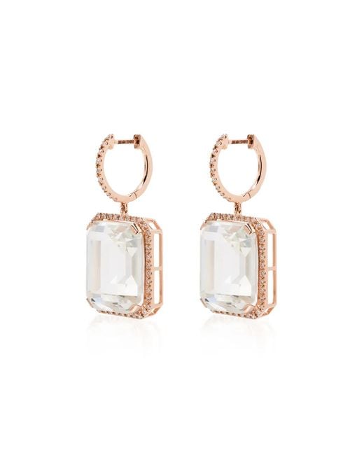 SHAY Multicolor 18K Rose Portrait Topaz Earrings