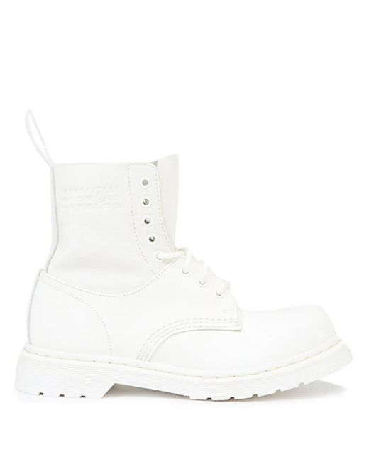 MM6 by Maison Martin Margiela White X Dr. Martens 1460 Stiefel