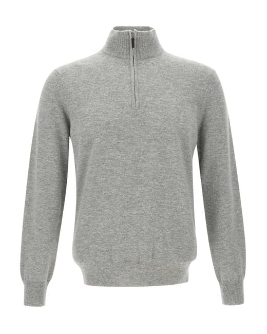 メンズ Kangra ジップアップ セーター Gray
