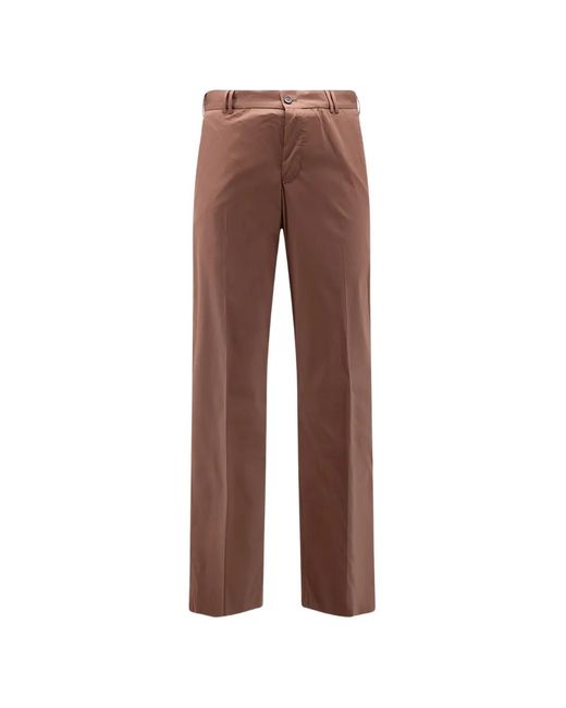 PT Torino Brown Michael Button Charm Trousers for men