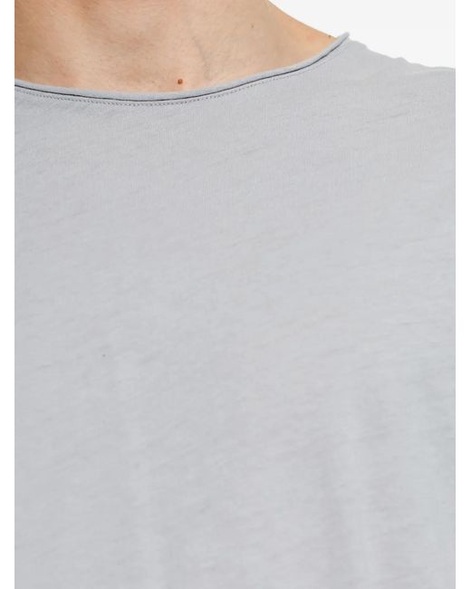 AllSaints Gray Figure Raw-Edge T-Shirt for men