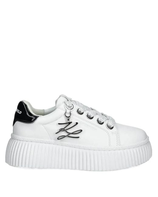 Karl Lagerfeld White Kreeper Sneakers
