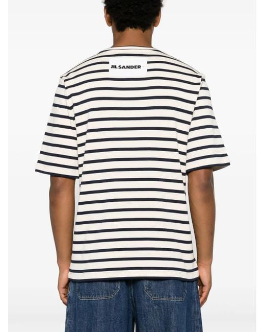 Jil Sander メンズ ブルー ストライプ Tシャツの通販はau PAY
