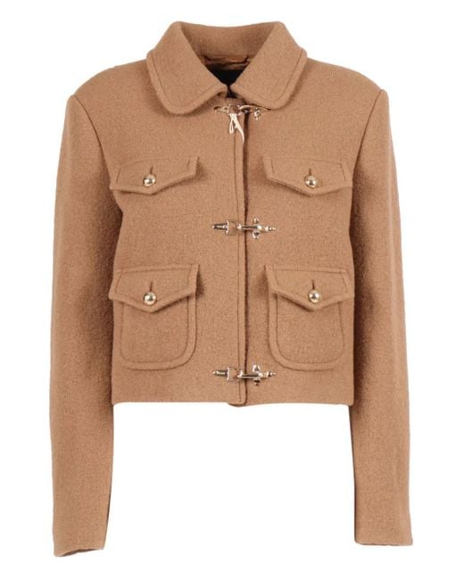 Fay Brown Single-Breasted Blazer