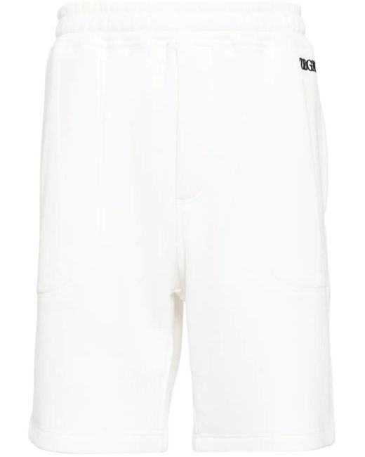 Zegna White Logo-embroidered Jersey Track Shorts for men
