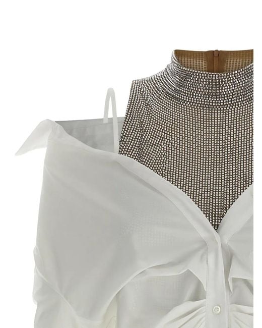 GIUSEPPE DI MORABITO White Button Mini Dress