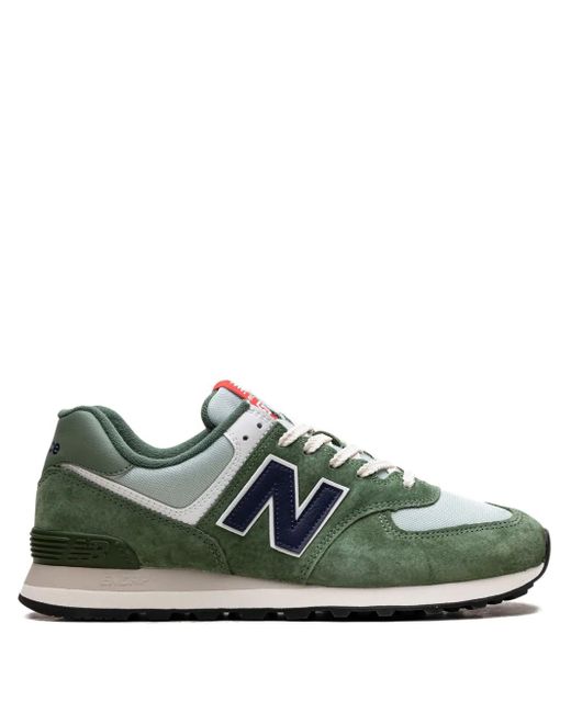 New Balance Green 574 Suede Sneakers for men