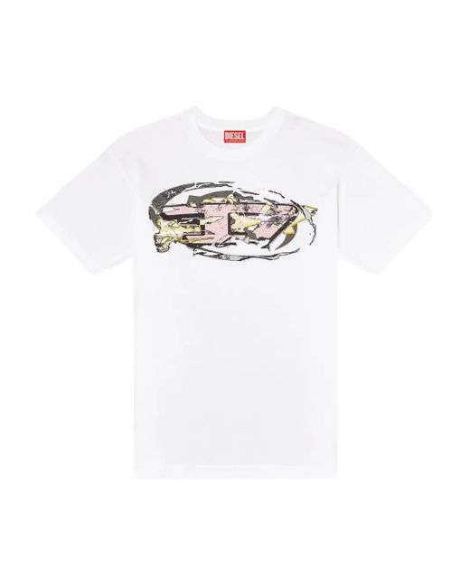 DIESEL T-Shirt Met Grafische Print in het White voor heren