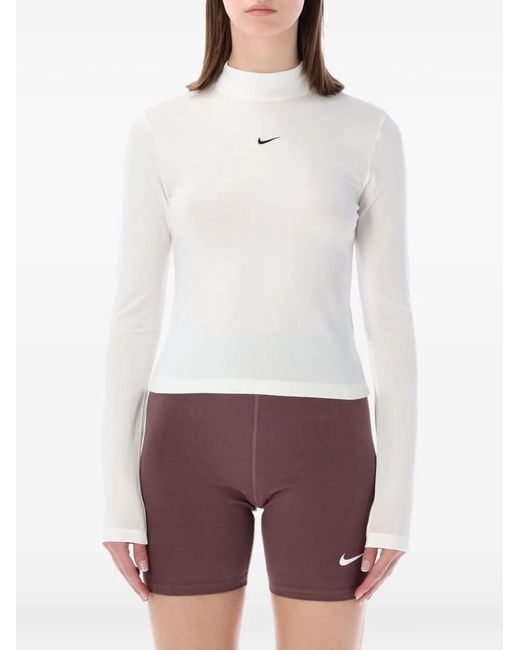 Nike White Mock-Neck Top
