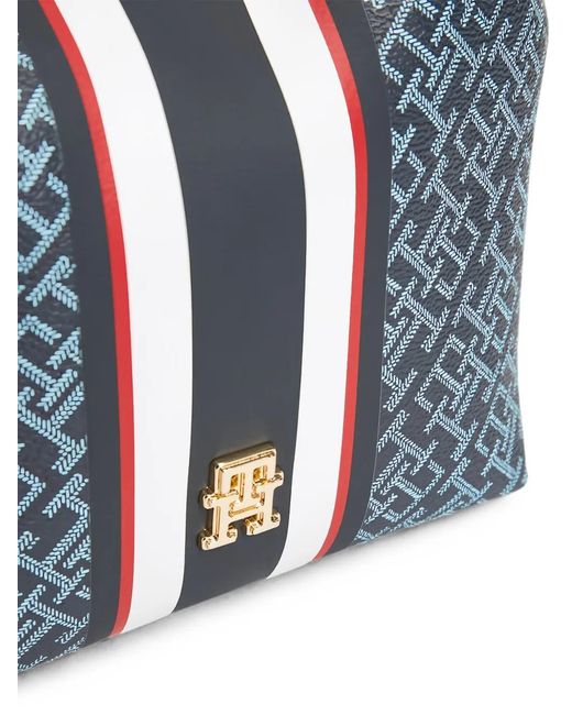 Tommy Hilfiger Blue Th Monoplay Monogram Bucket Bag