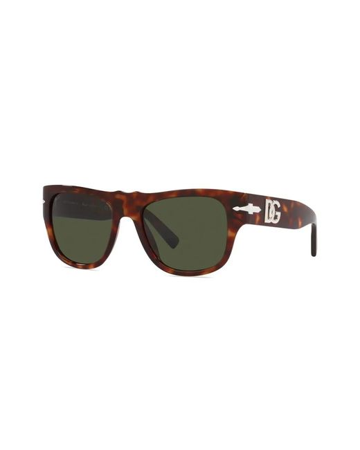 Persol Brown Tortoiseshell Rectangle-Frame Sunglasses for men