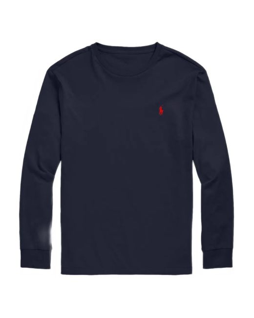 Polo Ralph Lauren Blue Embroidered Long-Sleeve T-Shirt for men