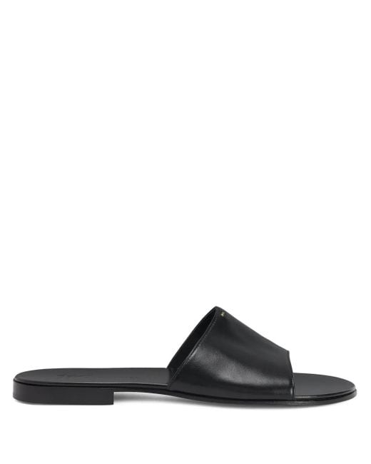 Giuseppe Zanotti Black Adrien Leather Slides for men