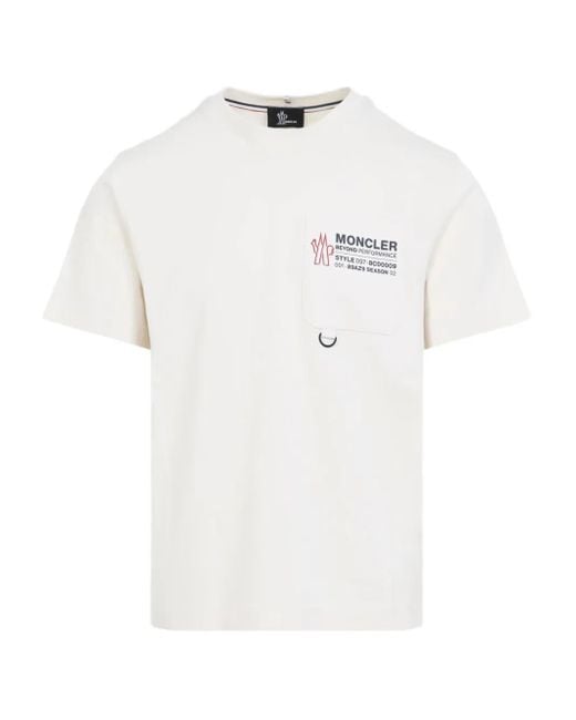 メンズ Moncler グラフィック ポケット Tシャツ White