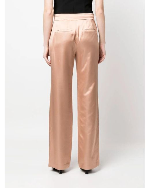 A.L.C. Natural Straight-Leg Satin Trousers
