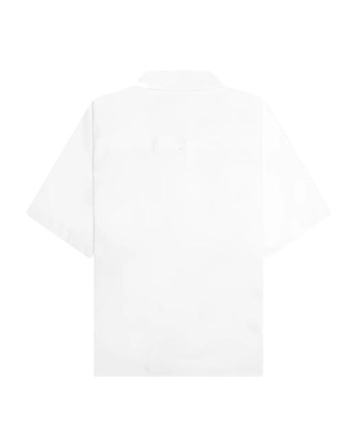 Marni White Embroidered-Patch Bowling Shirt for men
