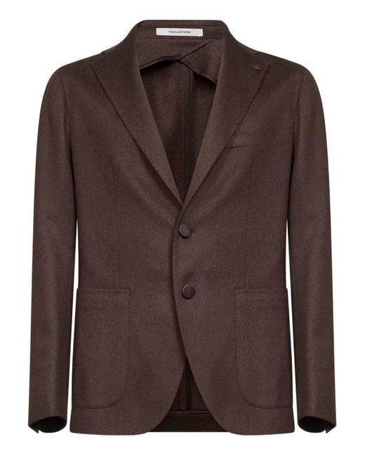 Tagliatore Brown Single-Breasted Blazer for men