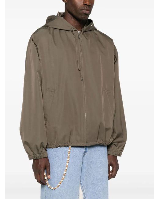 Marni Green Hooded Zip-Up Jacket for men