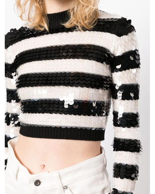 Pull Crop À Sequins Monse en coloris Black