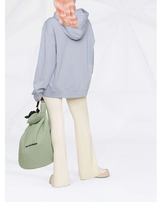 Nanushka Blue Logo-Embroidered Oversize Hoodie