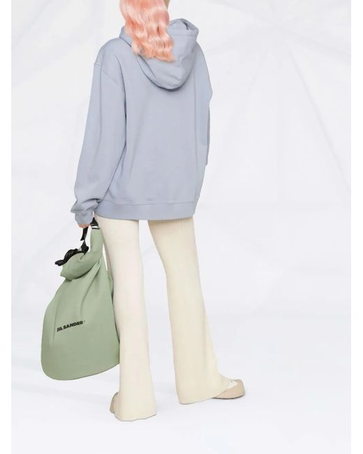 Nanushka Blue Logo-Embroidered Oversize Hoodie