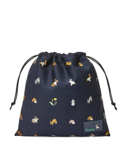 Loewe ドローストリング ポーチ Blue