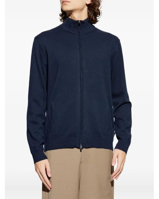 EA7 Blue Zip Cardigan for men