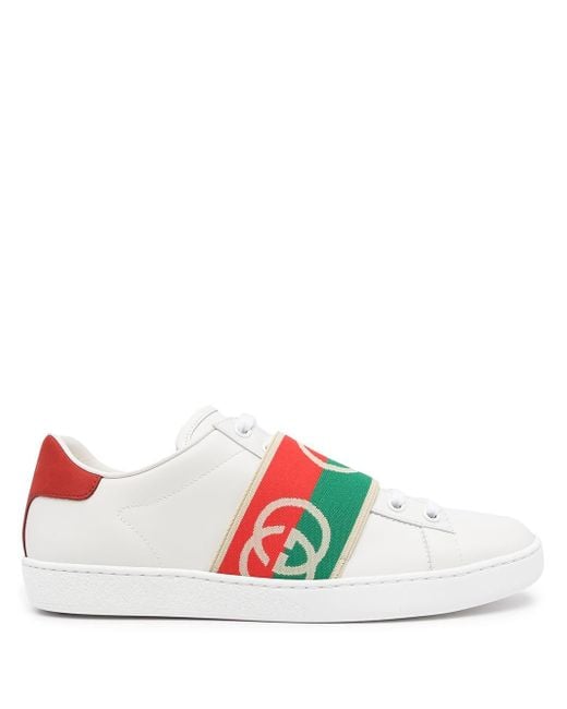 Zapatillas Ace con detalle elástico de Gucci de color Blanco | Lyst