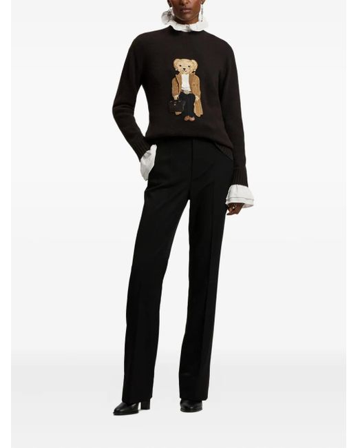 Ralph Lauren Black Polo Bear Cashmere Sweater