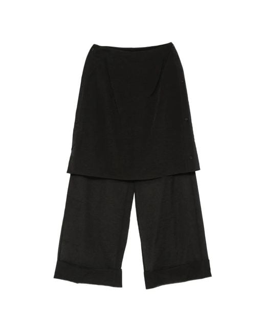 Viktoria Chan Black Zip-Fatening Palazzo Pants