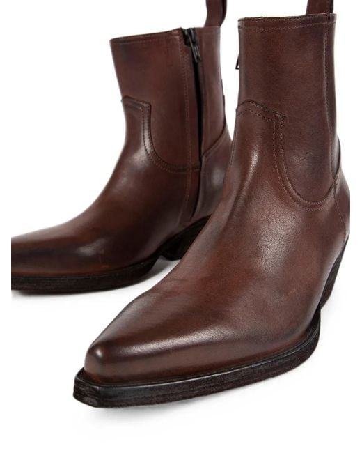 Ann Demeulemeester Brown Pointed-Toe Ankle Boots